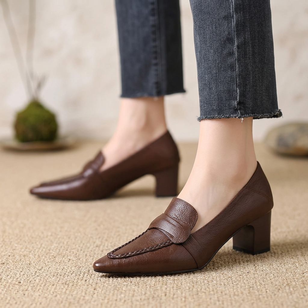 Viola Genuine Leather Heels