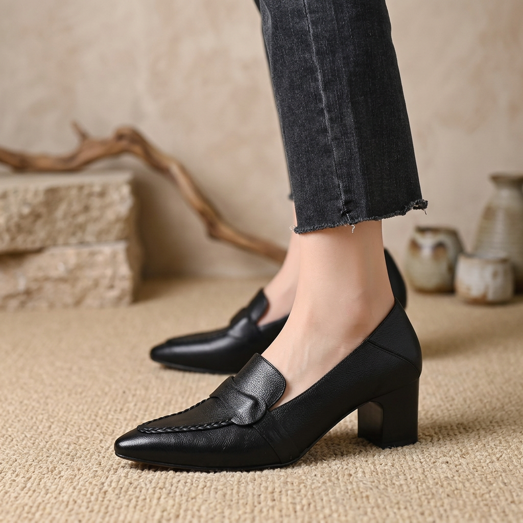 Viola Genuine Leather Heels