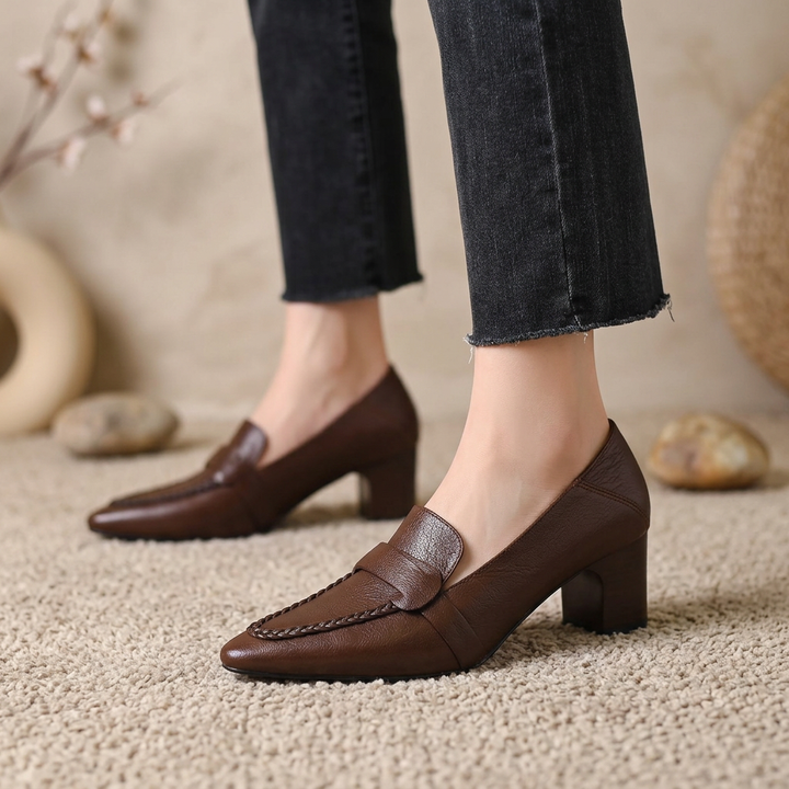 Viola Genuine Leather Heels