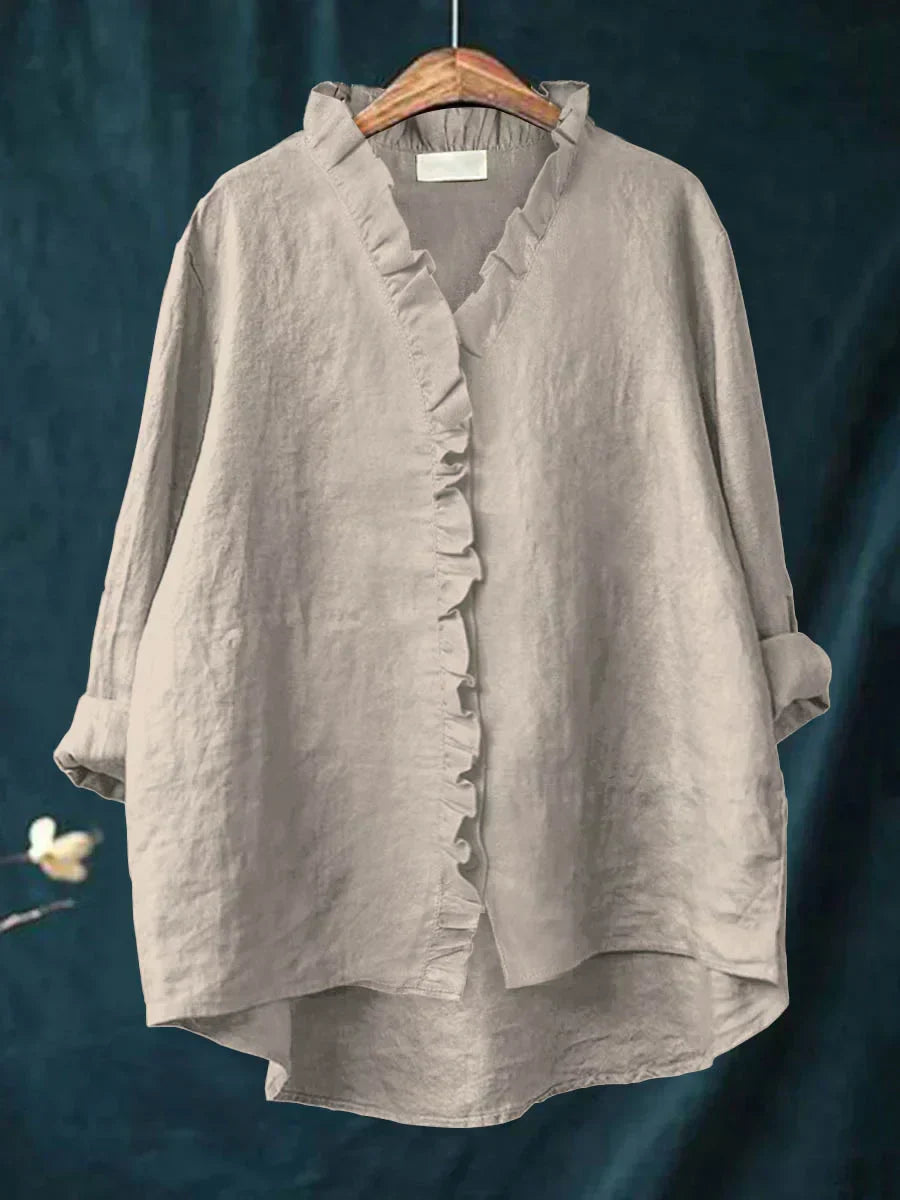 Charlotte | Ruffle Linen Blouse
