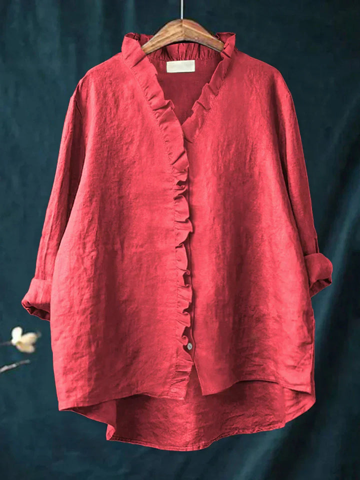 Charlotte | Ruffle Linen Blouse