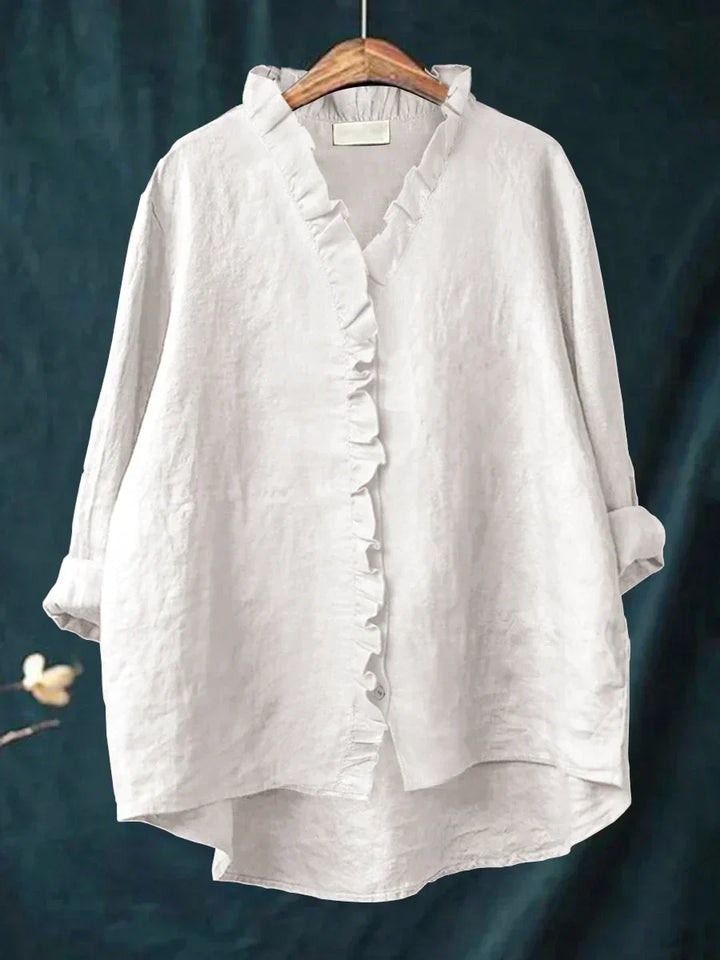 Charlotte | Ruffle Linen Blouse